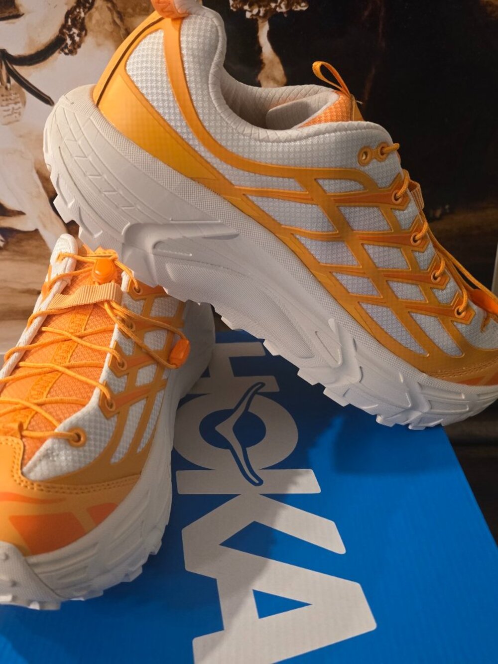 Hoka Mafate Three2 Sun Coral 1141572 / SRLL Running Hiking Shoes Mens 12 NEW